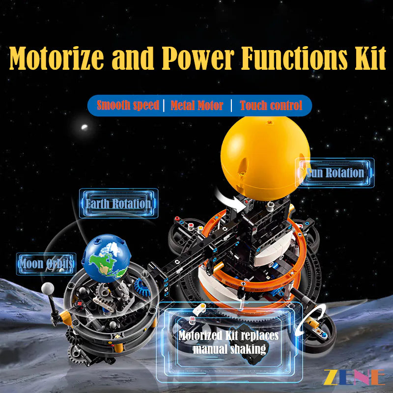 Motorized Kit for LEGO Planet Earth and Moon in Orbit Technic Power Functions #42179