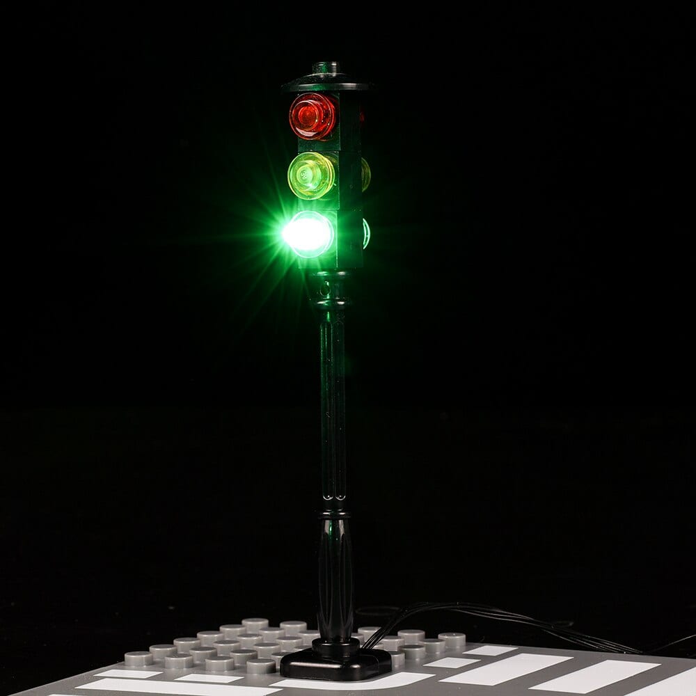 MOC Accessory 1 Pcs Street Traffic Signal LED Light