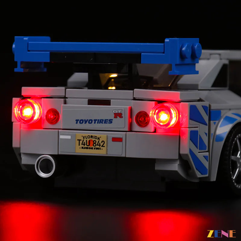 Lego Speed Champions Nissan Skyline R34 GT-R 76917 w Light Kit