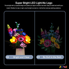 ZENE Lego Wildflower Bouquet 10313 w Light Kit